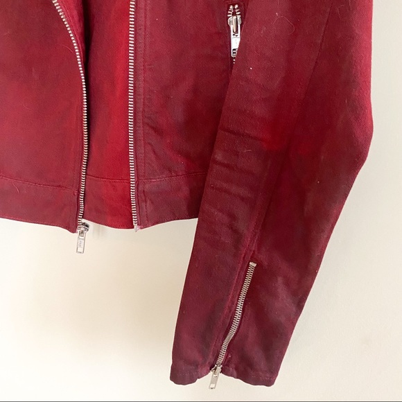 Dark Red Guess Jean Jacket - Picture 3 of 5